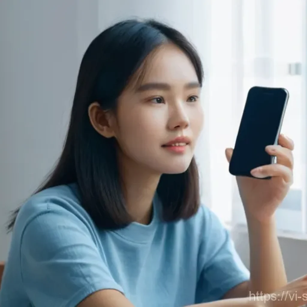 AI 집사 서비스의 프라이버시 문제 - **Prompt:** A young Vietnamese woman, around 20-25 years old, with long dark hair, is sitting at a m...