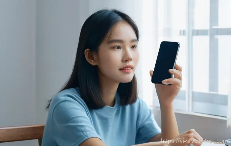 AI 집사 서비스의 프라이버시 문제 - **Prompt:** A young Vietnamese woman, around 20-25 years old, with long dark hair, is sitting at a m...