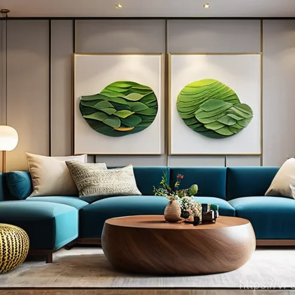 AI 집사 서비스의 오프라인 지원 기능 - **Prompt:** A modern, elegant Vietnamese living room filled with soft, ambient lighting. In the cent...