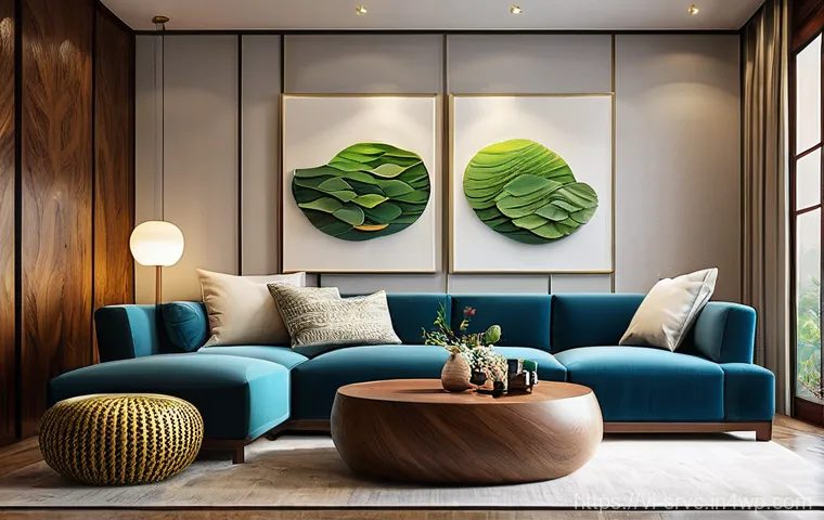 AI 집사 서비스의 오프라인 지원 기능 - **Prompt:** A modern, elegant Vietnamese living room filled with soft, ambient lighting. In the cent...