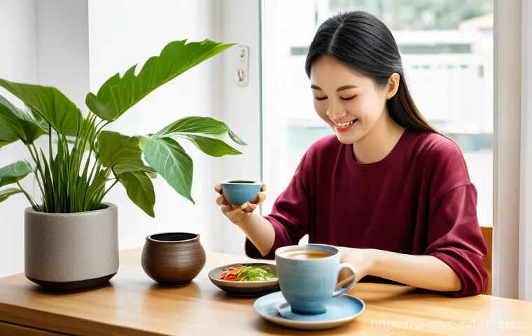 AI 집사 서비스의 오프라인 지원 기능 - **Prompt:** A cozy and well-lit Vietnamese living room, designed with contemporary furniture and a l...