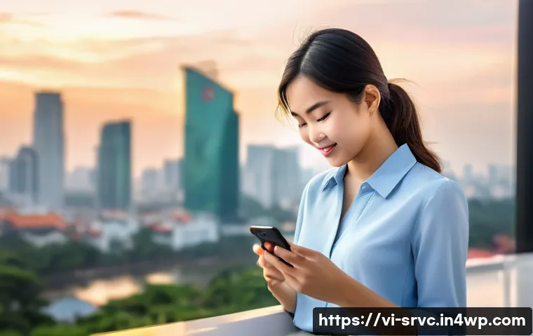 AI 집사 서비스의 사용자 기반 확장 전략 - A modern Vietnamese young professional woman using a sleek smartphone with a personalized AI assista...